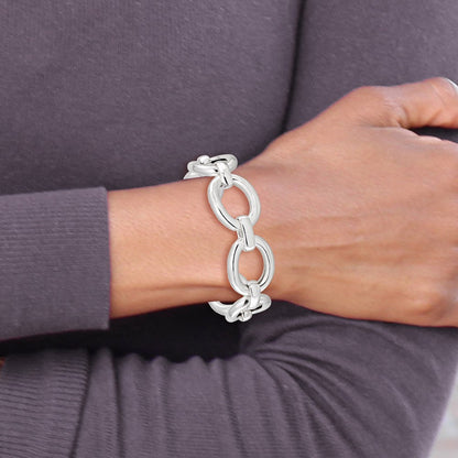 8.75 Zoll Sterlingsilber Poliert Groß Glieder Armband