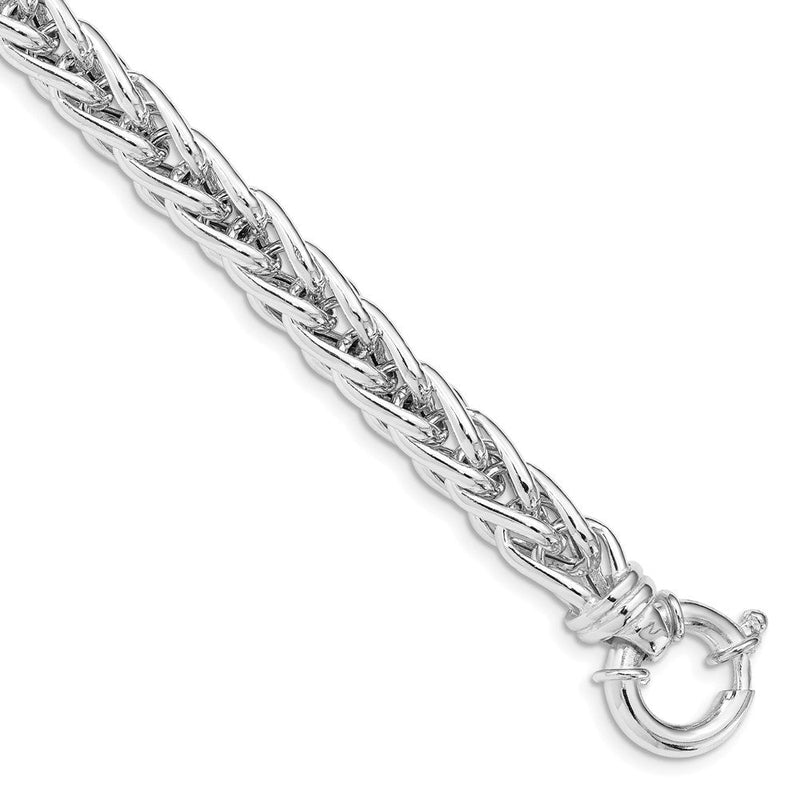 8 Zoll Sterlingsilber Poliert Ährenkette Fantasieglieder Armband