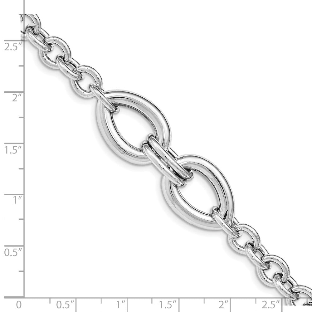 8 Zoll Sterlingsilber Rhodiniert Poliert Glieder Armband
