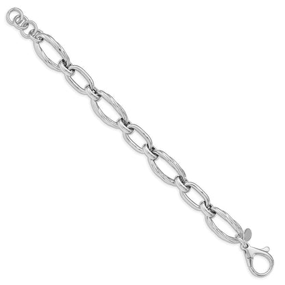 8 Zoll Sterlingsilber Rhodiniert Poliert Glieder Armband