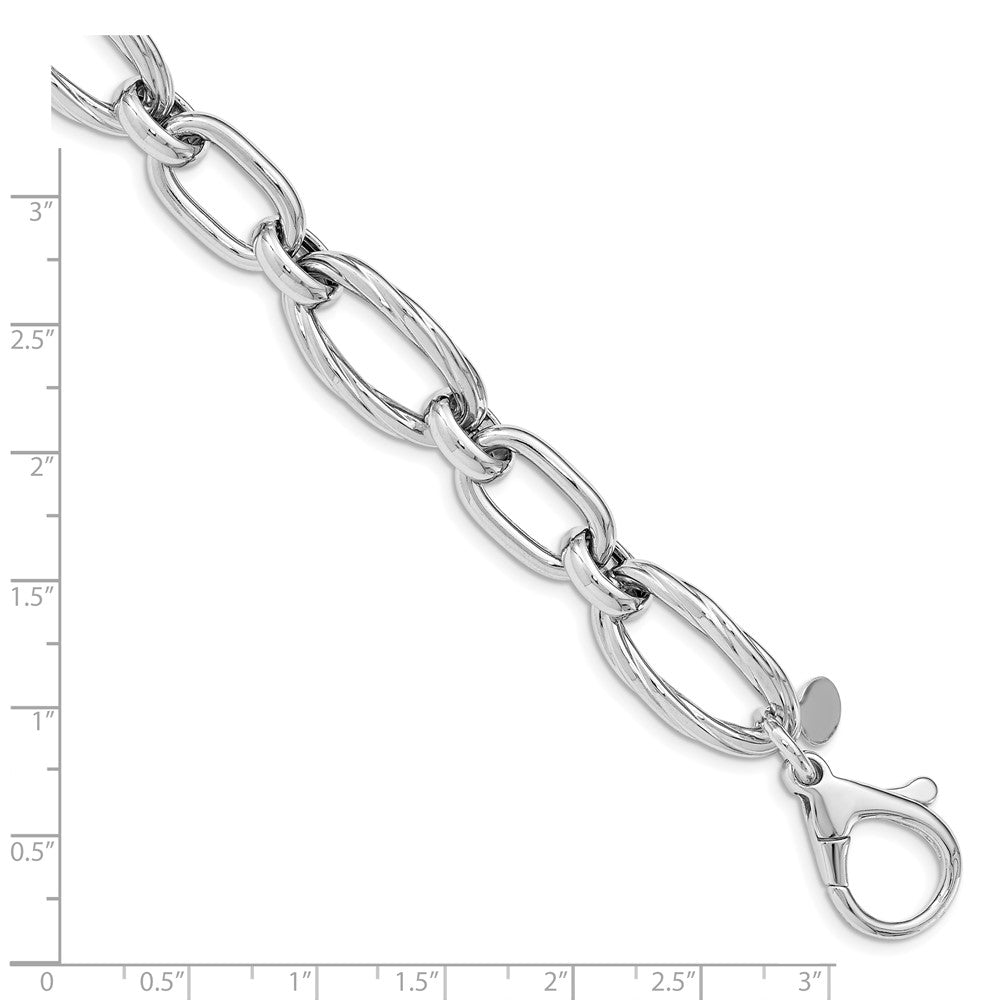 8 Zoll Sterlingsilber Rhodiniert Poliert Glieder Armband