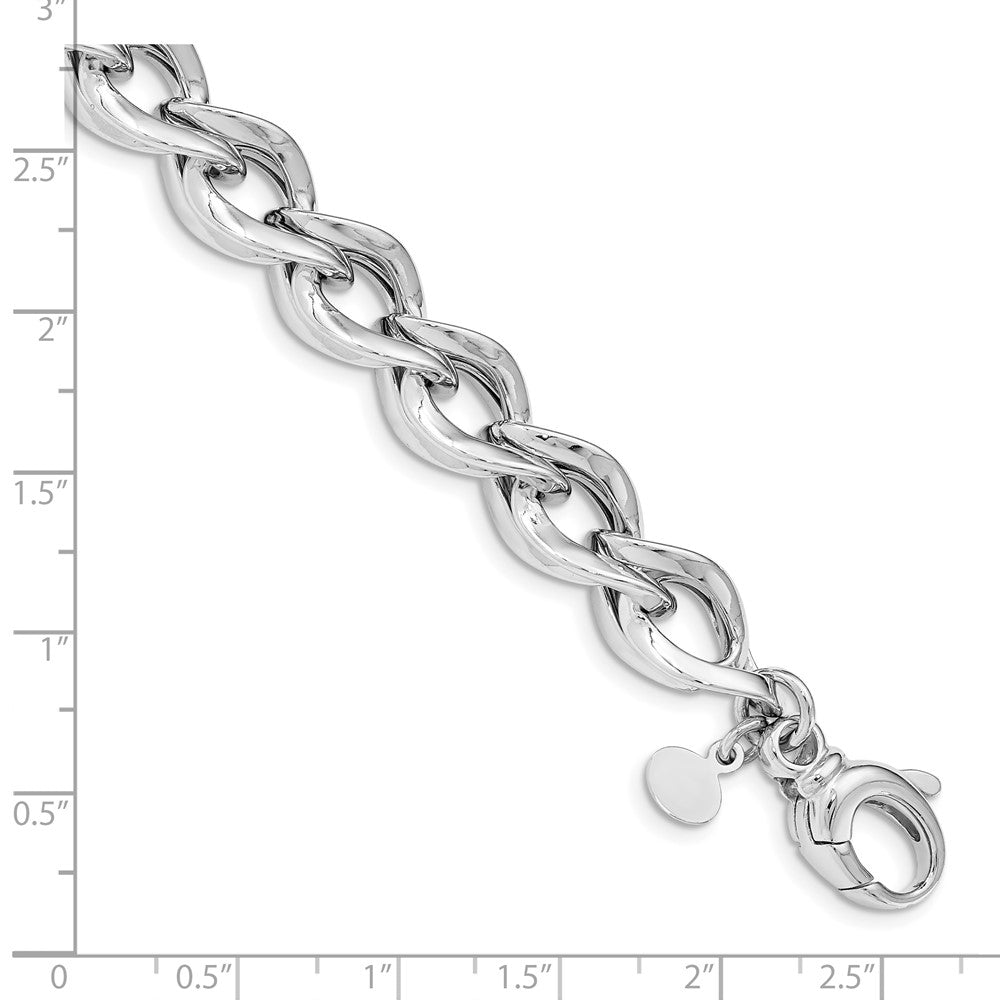 8 Zoll Sterlingsilber Rhodiniert Poliert Glieder Armband