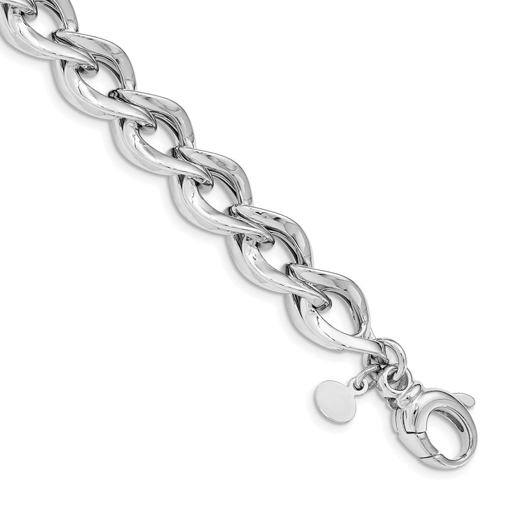 8 Zoll Sterlingsilber Rhodiniert Poliert Glieder Armband