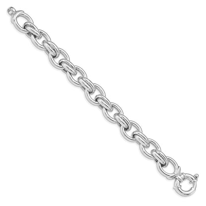 7.25 Zoll Sterlingsilber Rhodiniert Poliert Glieder Armband