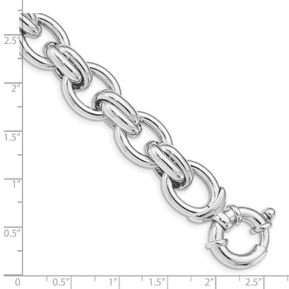 7.25 Zoll Sterlingsilber Rhodiniert Poliert Glieder Armband