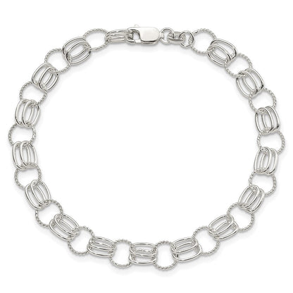 7.5 Zoll Sterlingsilber Glieder Armband