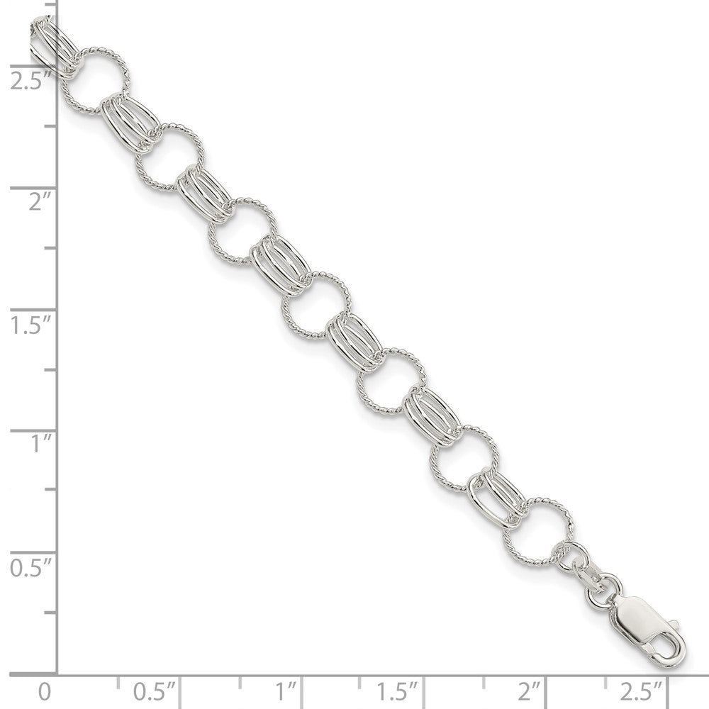 7.5 Zoll Sterlingsilber Glieder Armband