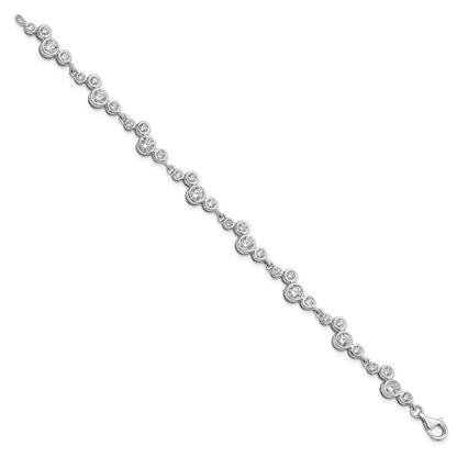 7.5 Zoll Sterlingsilber Rhodiniert Zirkonia Armband