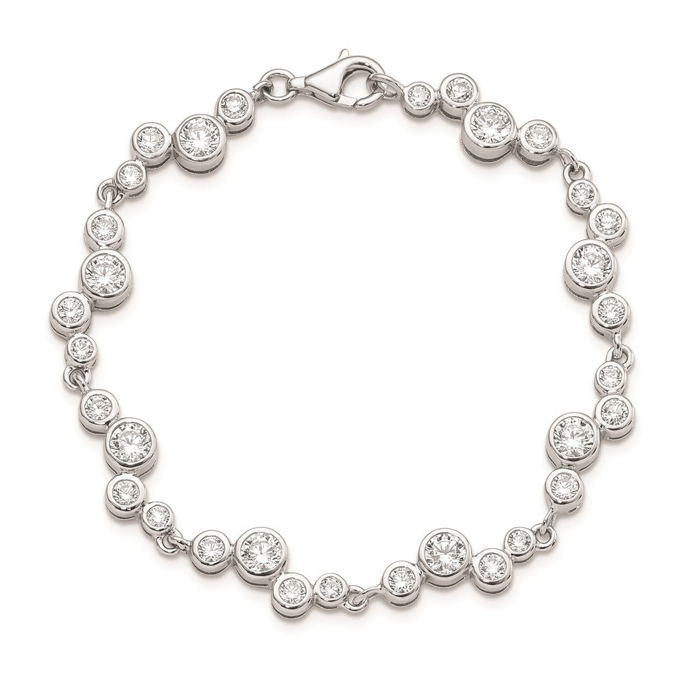 7.5 Zoll Sterlingsilber Rhodiniert Zirkonia Armband
