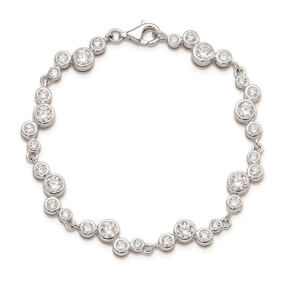 7.5 Zoll Sterlingsilber Rhodiniert Zirkonia Armband