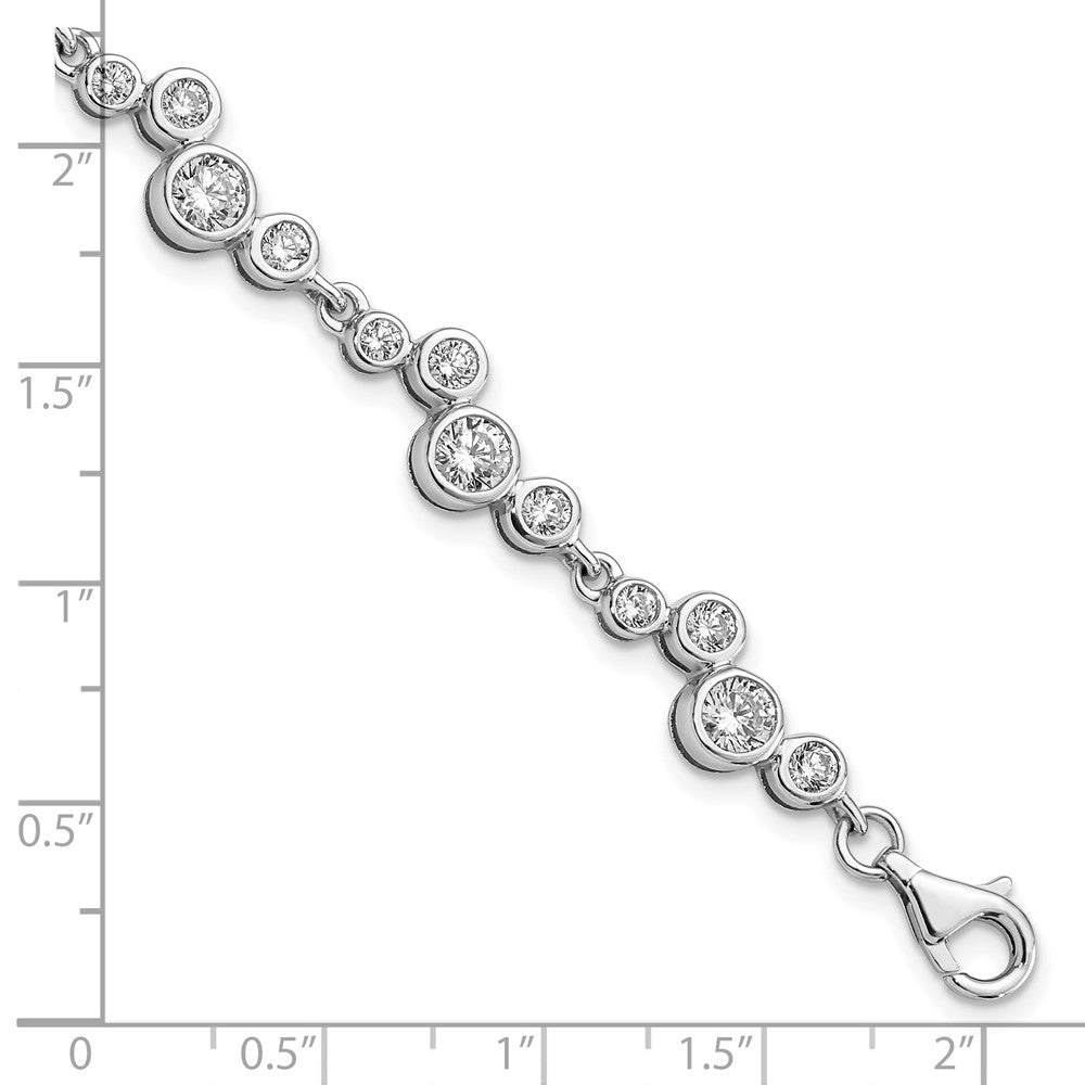 7.5 Zoll Sterlingsilber Rhodiniert Zirkonia Armband
