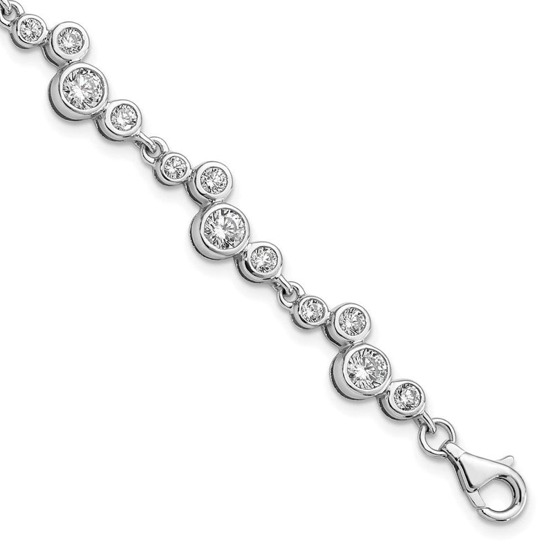 7.5 Zoll Sterlingsilber Rhodiniert Zirkonia Armband