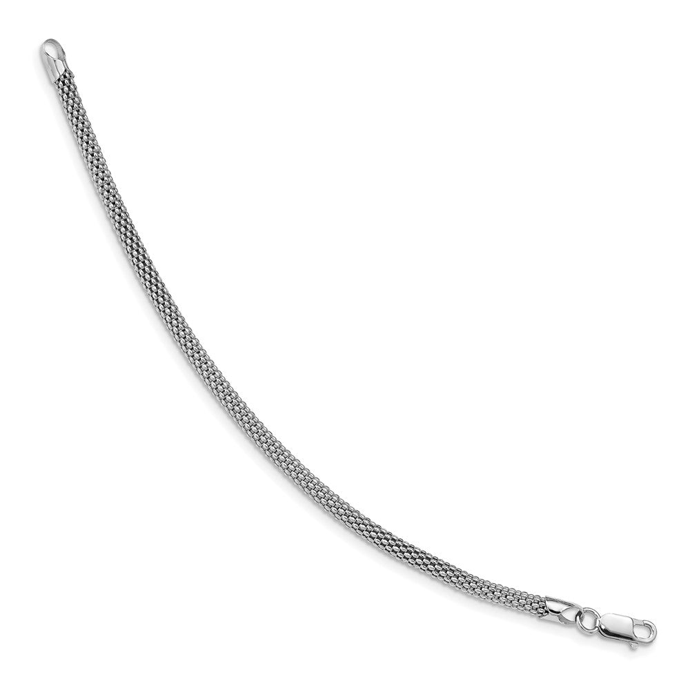 7.5 Zoll Sterlingsilber Rhodiniert 4.5mm Corona Gliederarmband