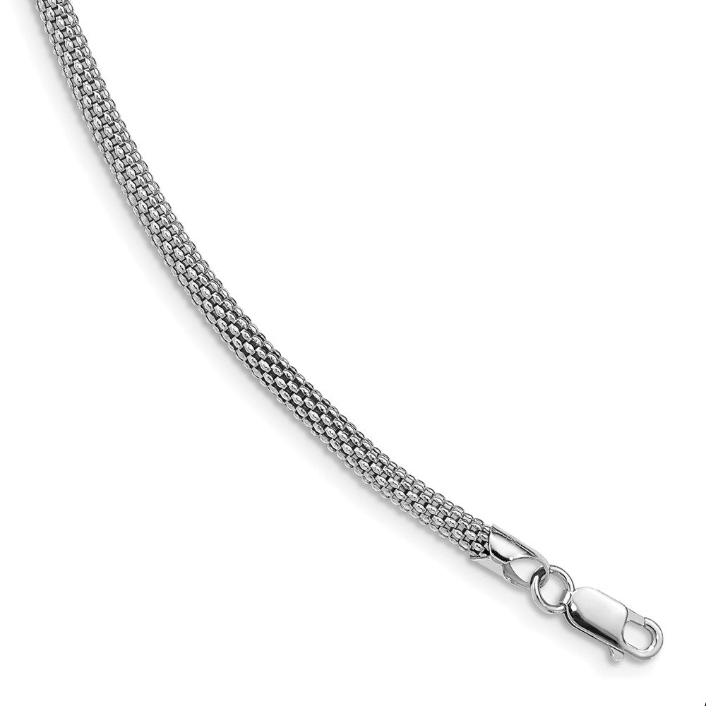 7.5 Zoll Sterlingsilber Rhodiniert 4.5mm Corona Gliederarmband