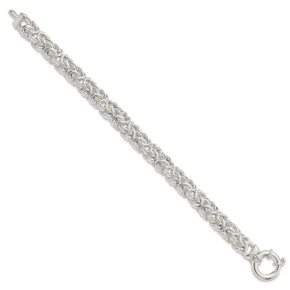 8 Zoll Sterlingsilber Poliert Byzantiner Glieder Armband
