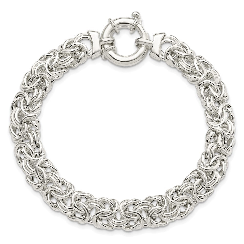 8 Zoll Sterlingsilber Poliert Byzantiner Glieder Armband