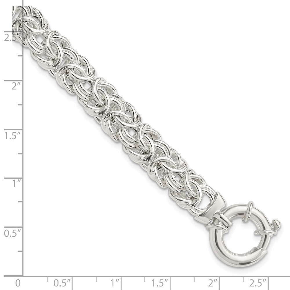 8 Zoll Sterlingsilber Poliert Byzantiner Glieder Armband