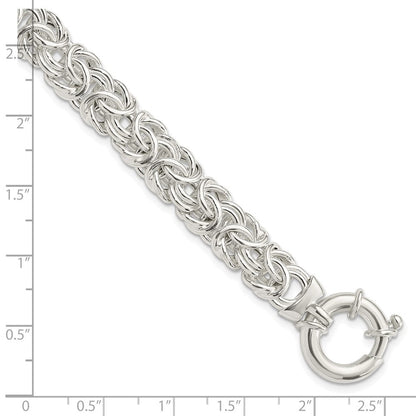 8 Zoll Sterlingsilber Poliert Byzantiner Glieder Armband