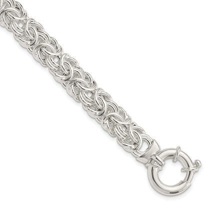 8 Zoll Sterlingsilber Poliert Byzantiner Glieder Armband