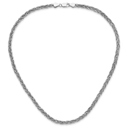 18 Zoll Sterlingsilber Rhodiniert Geflochten Perlen und Schlange Halskette