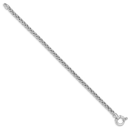 7.5 Zoll Sterlingsilber Rhodiniert Poliert Geflochten Glieder Armband