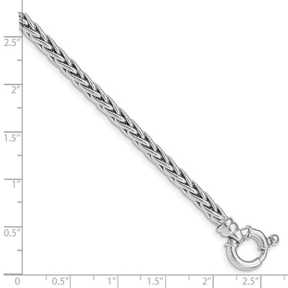 7.5 Zoll Sterlingsilber Rhodiniert Poliert Geflochten Glieder Armband