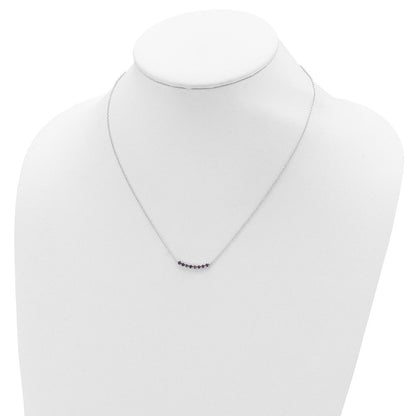 Sterlingsilber Rhodiniert Amethyst Stab mit 2 Zoll Verlängerung Halskette