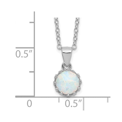 Sterlingsilber Rhodiniert Poliert Erzeugt Opal Halskette