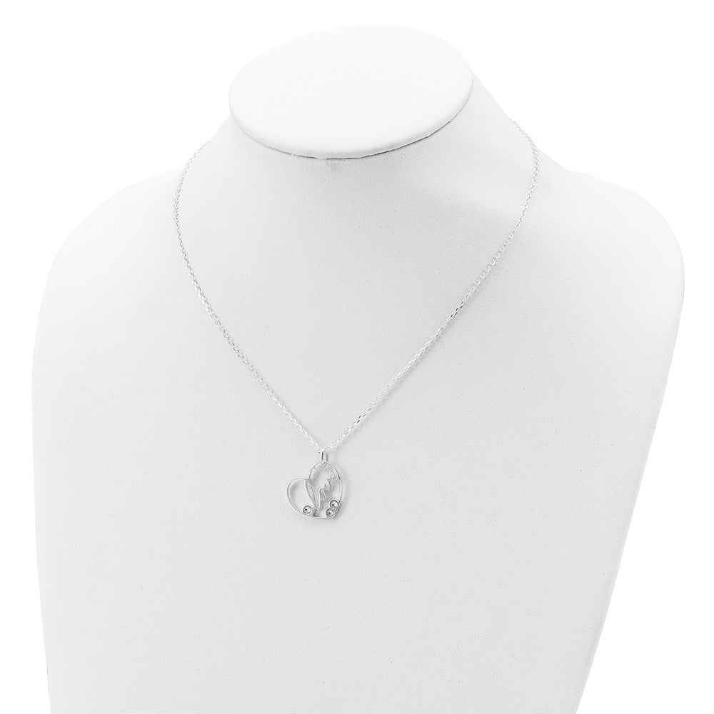 Sterlingsilber Zirkonia Liebe Herz Halskette