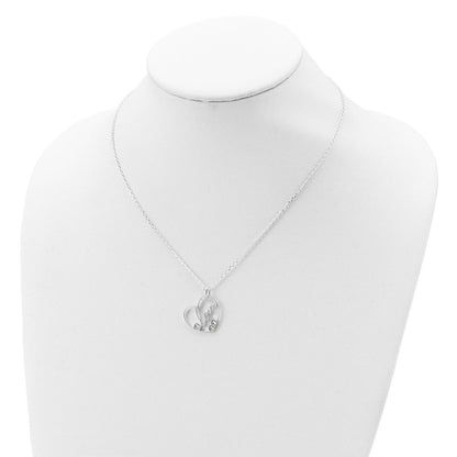 Sterlingsilber Zirkonia Liebe Herz Halskette
