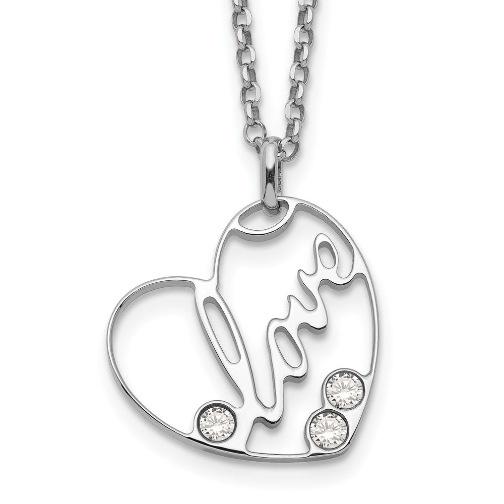 Sterlingsilber Zirkonia Liebe Herz Halskette