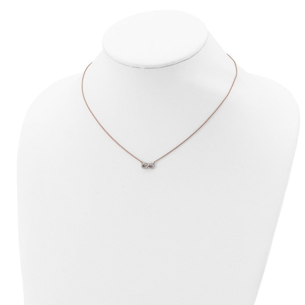 Sterlingsilber Roséfarben Zirkonia Unendlichkeit Halskette