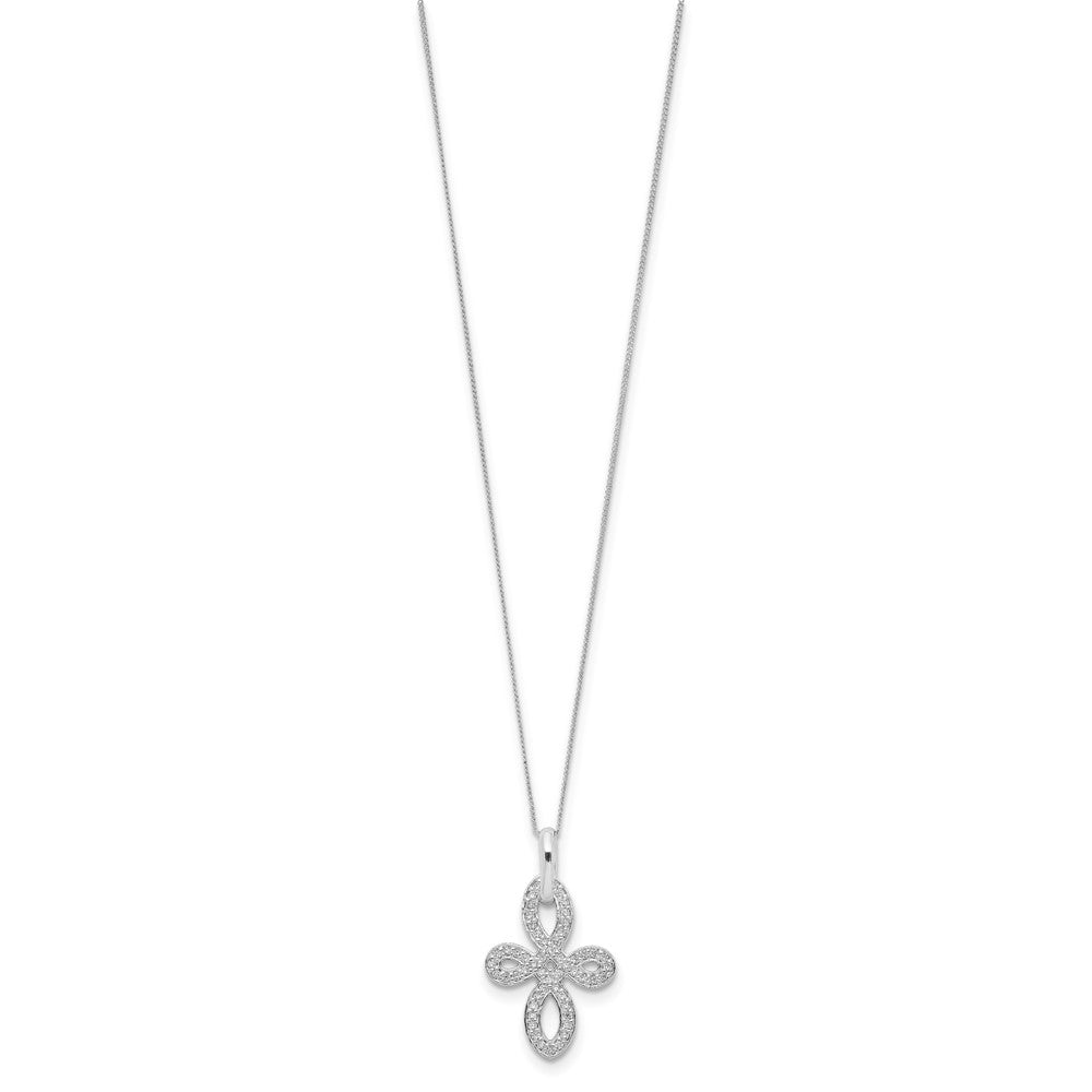 Sterlingsilber Zirkonia Kreuz Halskette