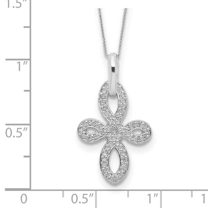 Sterlingsilber Zirkonia Kreuz Halskette