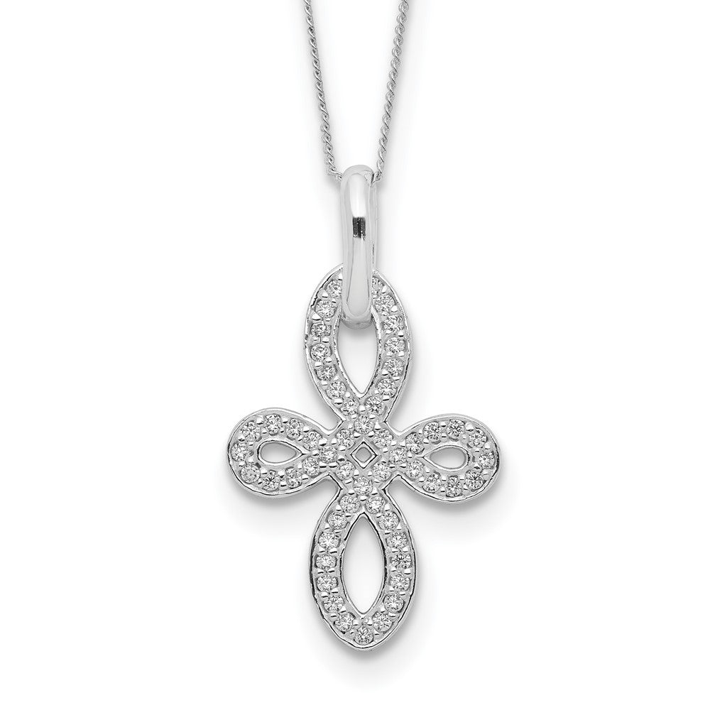 Sterlingsilber Zirkonia Kreuz Halskette