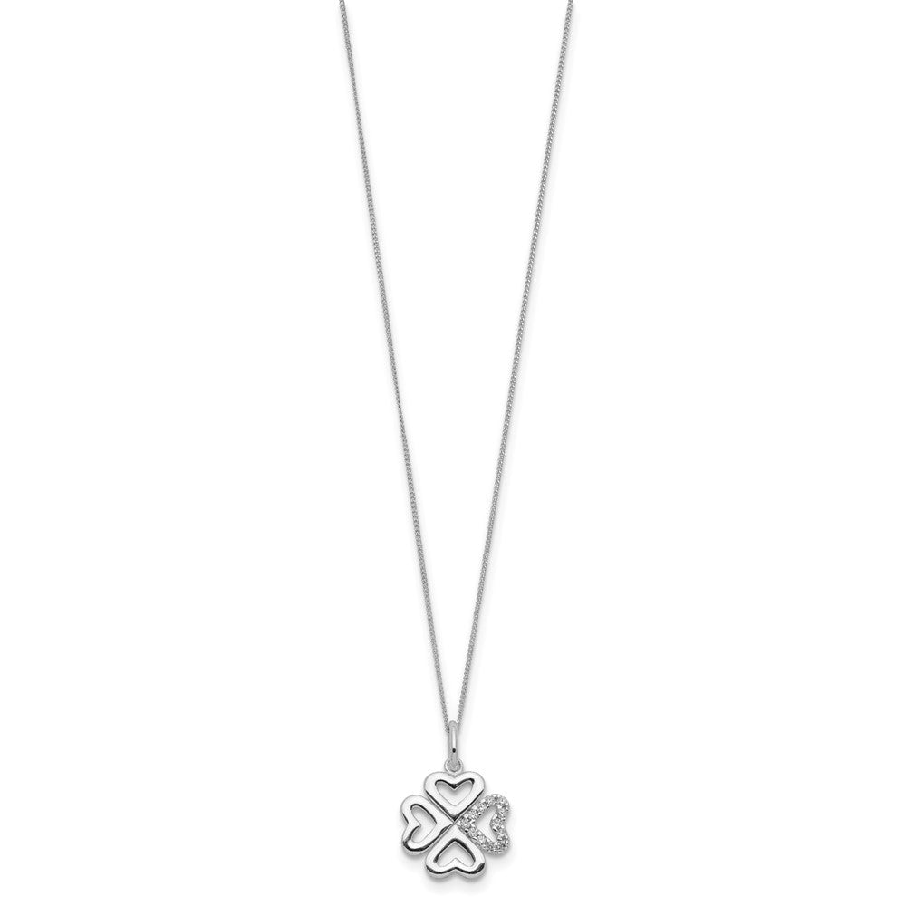 Sterlingsilber Zirkonia 4-leaf Klee Halskette