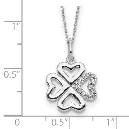 Sterlingsilber Zirkonia 4-leaf Klee Halskette