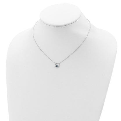 Sterlingsilber Rhodiniert Erzeugt Opal Kreis mit 2 Zoll Verlängerung. Halskette