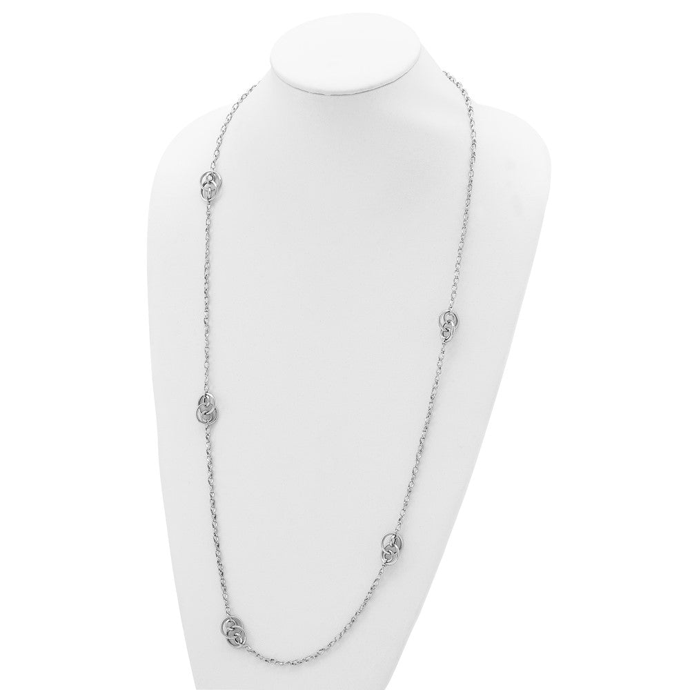 Sterlingsilber Rhodiniert Oval Glieder Halskette