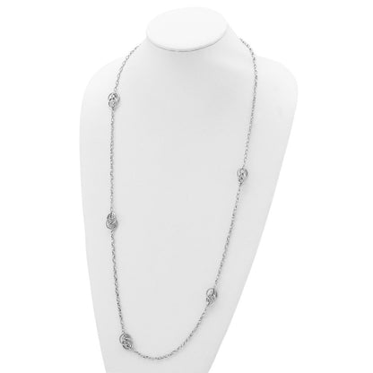 Sterlingsilber Rhodiniert Oval Glieder Halskette