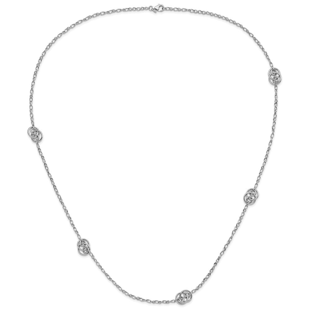 Sterlingsilber Rhodiniert Oval Glieder Halskette