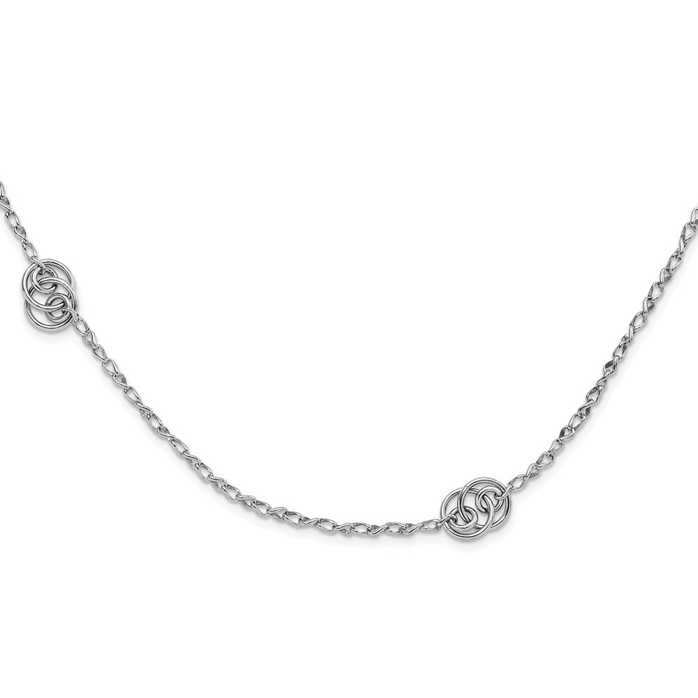 Sterlingsilber Rhodiniert Oval Glieder Halskette