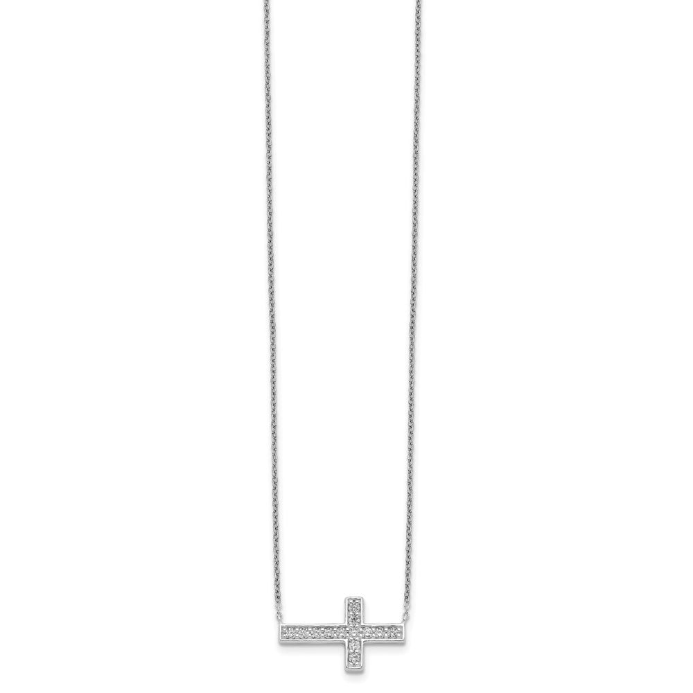 Sterlingsilber Zirkonia Kreuz Halskette
