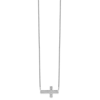 Sterlingsilber Zirkonia Kreuz Halskette