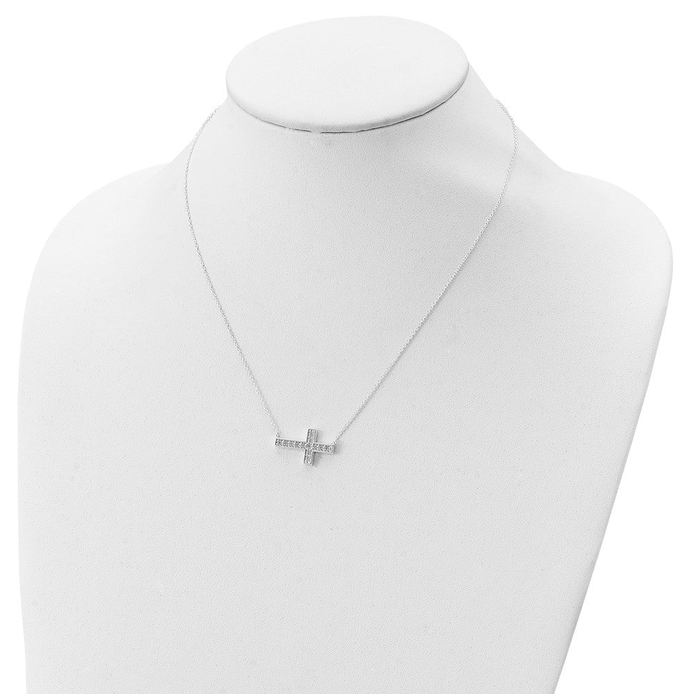 Sterlingsilber Zirkonia Kreuz Halskette