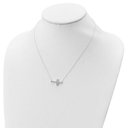 Sterlingsilber Zirkonia Kreuz Halskette