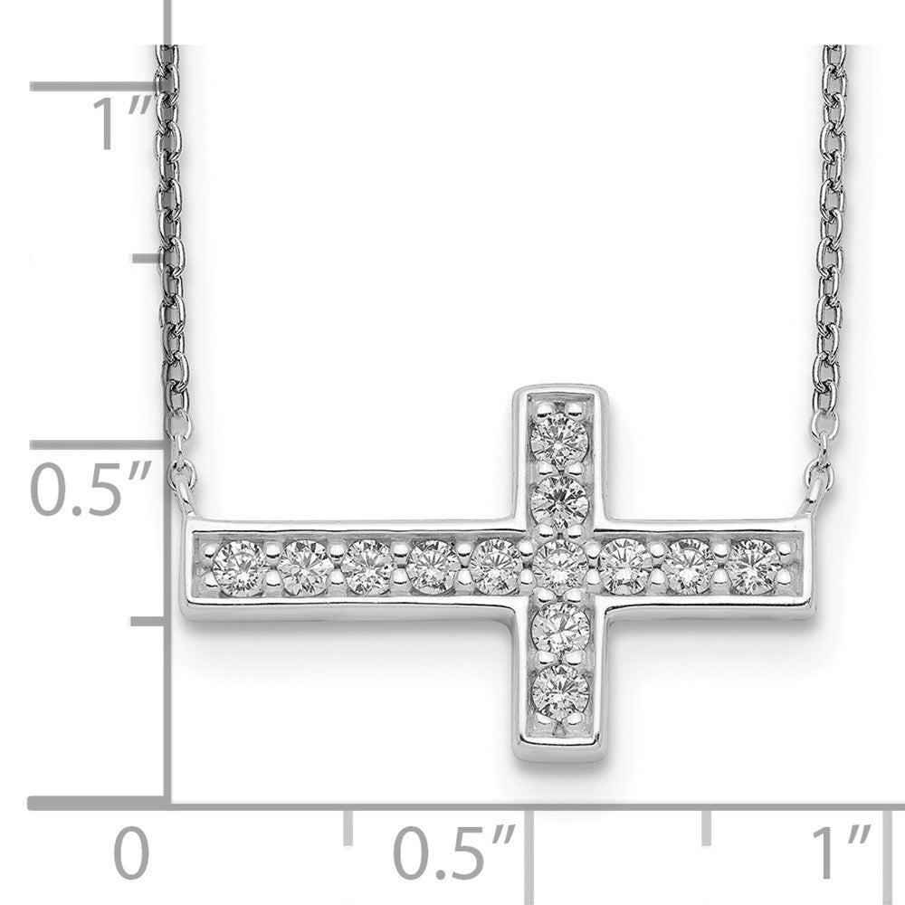Sterlingsilber Zirkonia Kreuz Halskette