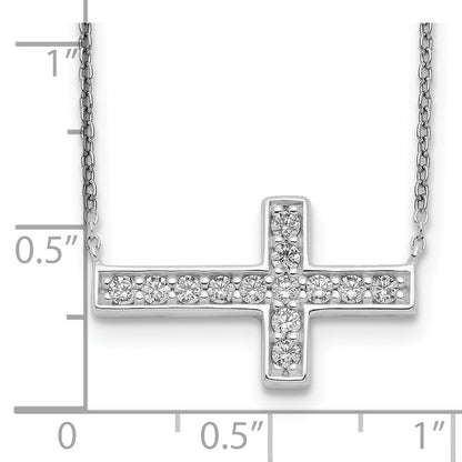 Sterlingsilber Zirkonia Kreuz Halskette