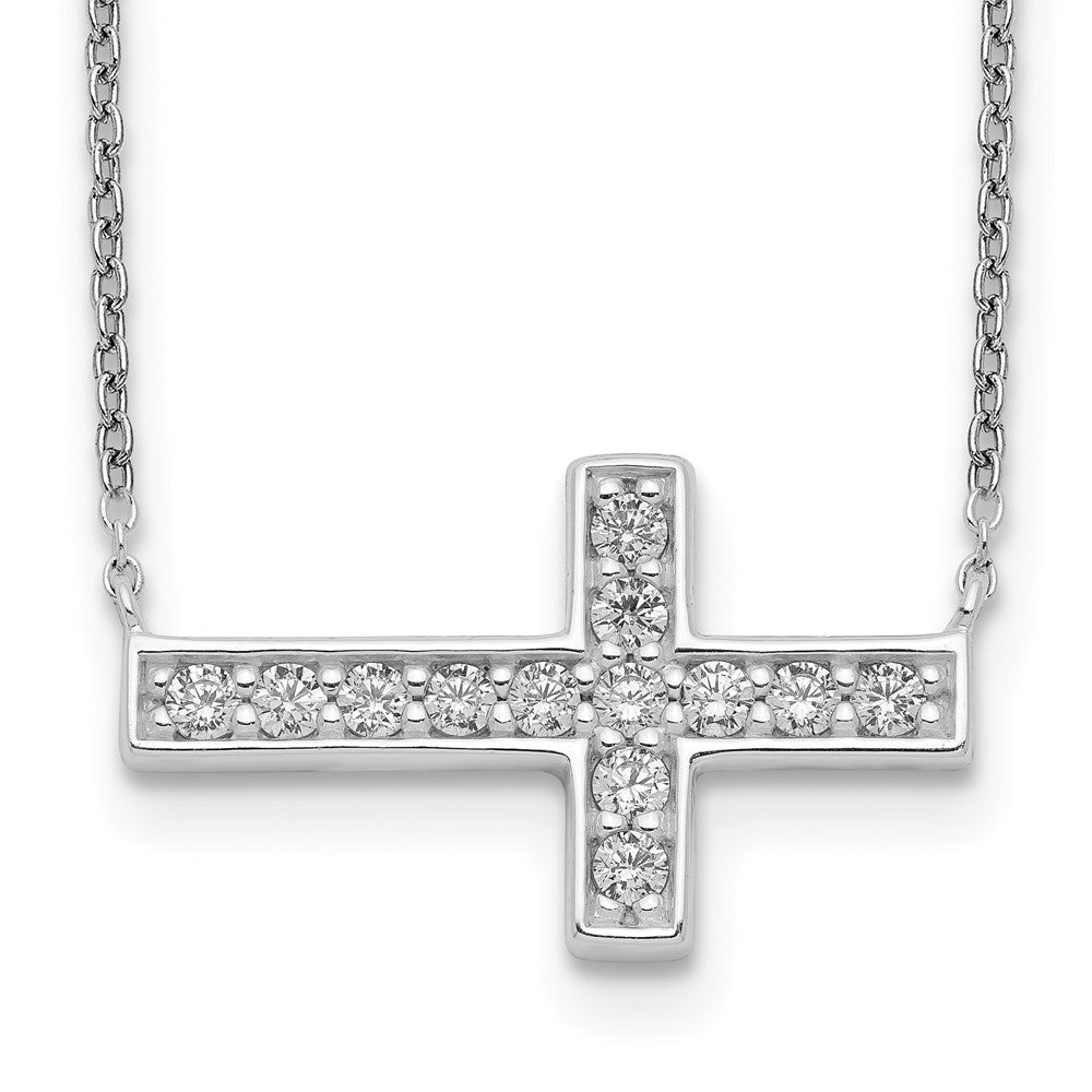 Sterlingsilber Zirkonia Kreuz Halskette