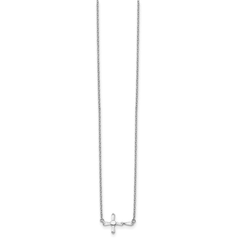 Sterlingsilber Zirkonia Kreuz Halskette